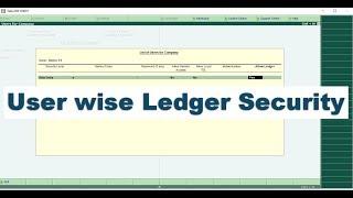 ADVANCE USER WISE LEDGER SECURITY