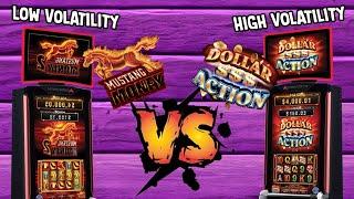 Which Progressive Slot is better?  Mustang Money 2  Vs. Dollar Action Slot Live Play! 