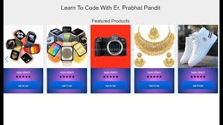 Responsive E-Commerce Product Slider Using HTML CSS & JavaScript. #css3 #slider #slidercard #sliders