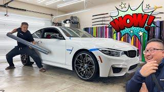 He was BLOWN AWAY that it LOOKS LIKE PAINT | BMW M4 wrapped in the new ZERO STRETCH Technique