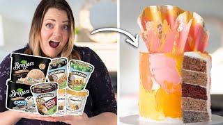 Turning $5 ICE CREAM into a BAKED CAKE!