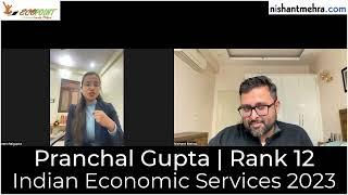 Pranchal Gupta | Indian Economic Services | Rank 12, IES 2023 | Preparation Strategy for IES exam |