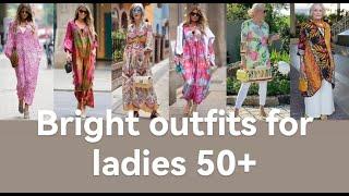 Bright outfits for ladies 50+ Яркая одежда для дам 50+