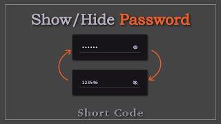 Show Hide Password Using Vanilla JavaScript - [@ShortCode ]