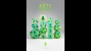 Ooze 14pc Glow in the Dark Dice Set with Green Ink by Kraken Dice