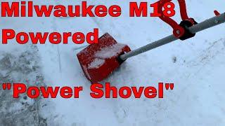 Milwaukee M18 Powered Snow Joe Power Shovel IN ACTION!