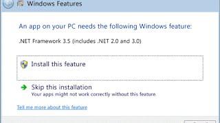 Install dot net framework 3 5 in windows 8 1 or in windows 10