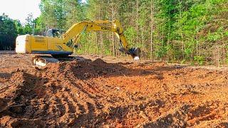 Putting in drainage pipe and doing some light grading