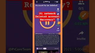 Pi network deleted account recovery #pinetwork