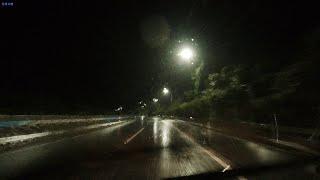 ASMR Highway Driving in Heavy Rain at Night (No Talking, No Music) - Korea