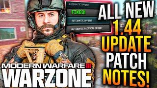 WARZONE: Full 1.44 UPDATE PATCH NOTES! RELOAD BUG FIXED, New Gameplay Changes, & More! (MW3 Update)