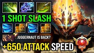 JUGGERNAUT IS BACK +650 Attack Speed 100% Full Agility 1 Shot Slash Rampage Hard Carry Dota 2