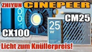 ⭐ Kompaktes Foto- und Videolicht | ZHIYUN Cinepeer CX100 und CM25 LED-Leuchte