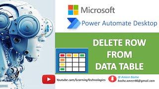 Power Automate Desktop #223 || How to work with "Delete row from data table" action