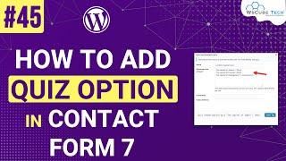 Add Quiz Option in Contact Form 7 using WordPress Plugin | Quiz - Contact Form 7