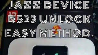 How to unlock free jazz device D523 at any network full free without charges.