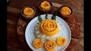 How to make Mango Rose Flower | Mango Flower Garnish | Chathai's Kitchen