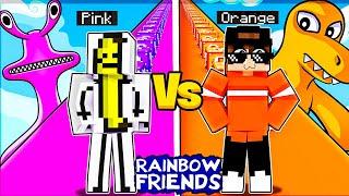 DESAFIO de LUCKY BLOCK de ORANGE VS PINK de RAINBOW FRIENDS EN MINECRAFT  | Pathofail