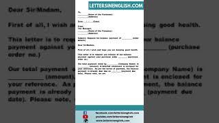 Letter to Customer for Balance Payment