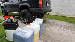 WMO/Used Oil as Diesel FUEL, Filtration Setup, Filtering, Test Drive - Jeep Cherokee XJ 2.5 TD