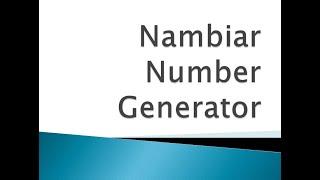 Nambiar Number Generator|Logic Building Programs