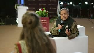 Dr Shashi Tharoor conversation on “life lessons” at IIMUN Baroda in front of 25,000 students, 6Dec24