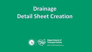 Drainage Details Sheet Creation