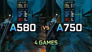 Arc A580 8GB vs A750 8GB | Test in 4 Games | 1080P & 1440P