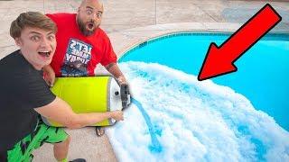 POURING LIQUID NITROGEN IN POOL!!