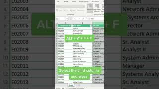 How to freeze columns in Excel ? (simple with shortcut)