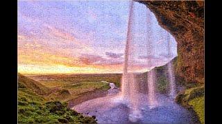 Seljalandsfoss Waterfall | Speed up jigsaw puzzle 快轉拼圖| Satisfying Video