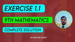 Exercise 1.1 - 9th Class Mathematics | 9th Class Math | Faraz Bin Zafar