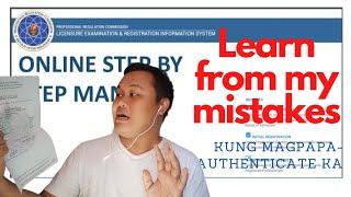 PRC ONLINE AUTHENTICATION OF CERTIFICATES 2021 | Learn from my mistakes