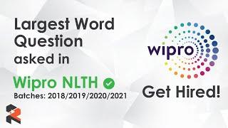 WIPRO CODING QUESTION - LARGEST WORD