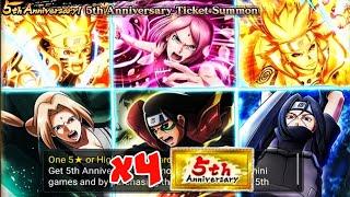 NxB NV: Summon ×4 5th Anniversary Ticket | Naruto X Boruto Ninja Voltage.