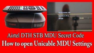 Airtel Digital tv Unicable Settings for MDU | Unicable Secret Settings Code
