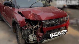 Brezza Front Accident Repair | Brezza Paint Process | Cars Clinic