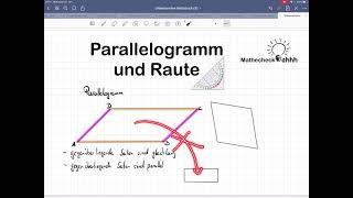 Parallelogramm und Raute - schnell und einfach erklärt