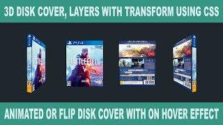 3D Flip on hover - animated 3D cover flip box using CSS