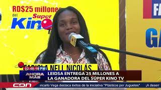 Leidsa entrega 25 millones a las ganadora de Súper Kino TV