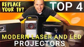 Can a Laser Projector REPLACE your TV?  Top 4 Modern TV Replacement 4K Laser and LED Projectors