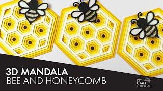 Layered 3D Honeycomb and Bumble Bee made from cardstock | Mandala Art anyone can make