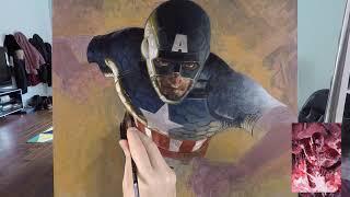 Painting Captain America for Marvel Masterpieces 2020