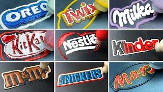 10 Famous Chocolate Brands Logos Pancake Art - Oreo, Twix, M&M’s, Snickers and others