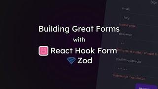 Building Great Forms with React Hook Form & Zod