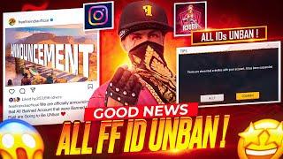 Good News For Free Fire Player  All Free Fire BAN I'D UNBAN || How to Unban Free Fire Account