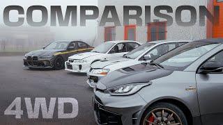 COMPARISON 4WD - Evo 5 RS, Evo 7 RS2, GR MK2, M3 G80 - By Scara73