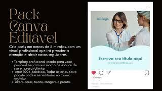 Pack Canva Clínica e Saúde – Com 20 Posts editáveis no Canva #canva #canvadesigner