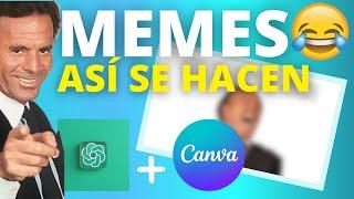 MEMES: Hazlos TÚ mismo en CANVA + ChatGPT | tutorial