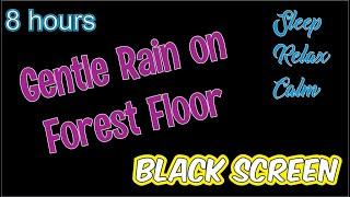 Gentle Rain on Forest Floor 8 hours, Dark Screen, Relaxation, Sleep, Calm, Relax,  Black Screen